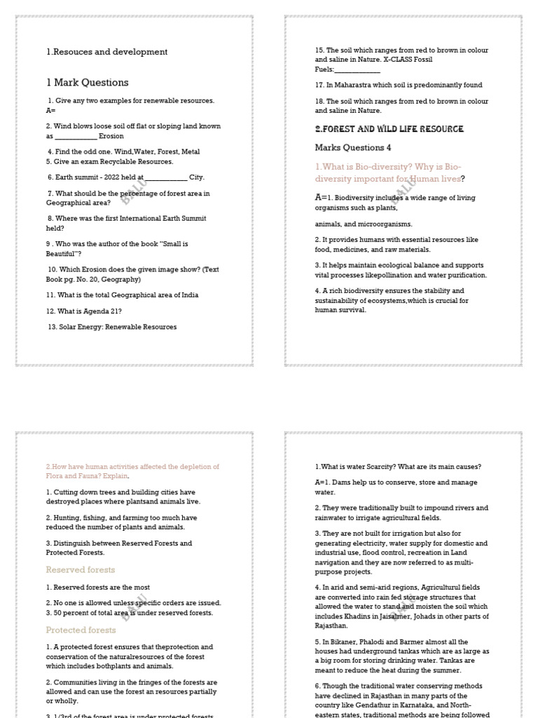 Resources and Development Overview | PDF | Agriculture | Natural ...