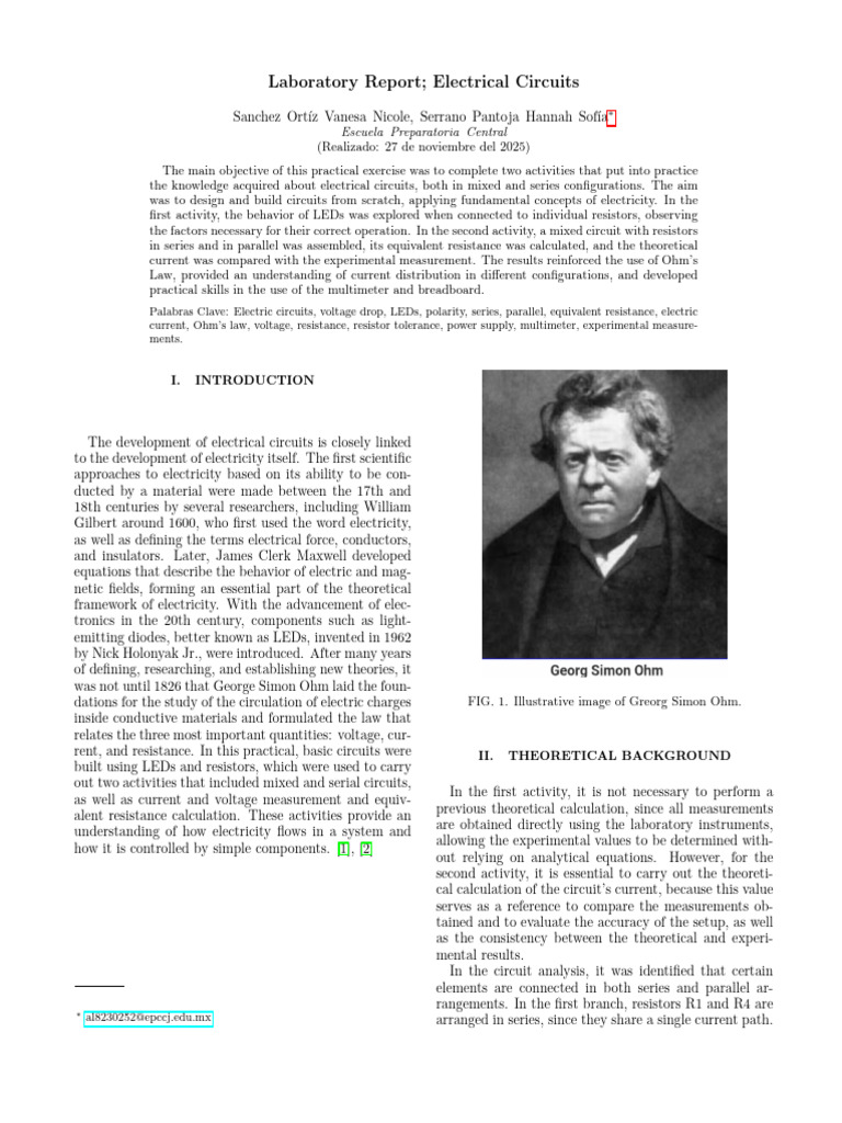Electrical Circuits Laboratory Report | PDF | Series And Parallel ...