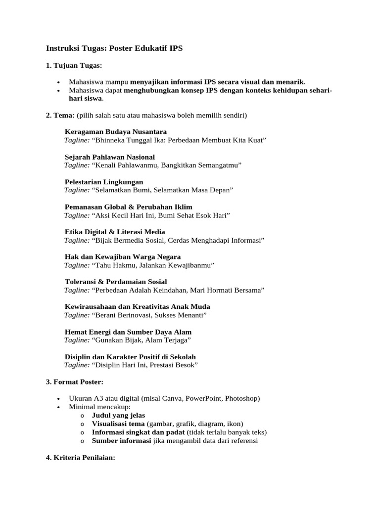 Poster Edukatif IPS: Kreativitas Mahasiswa | PDF