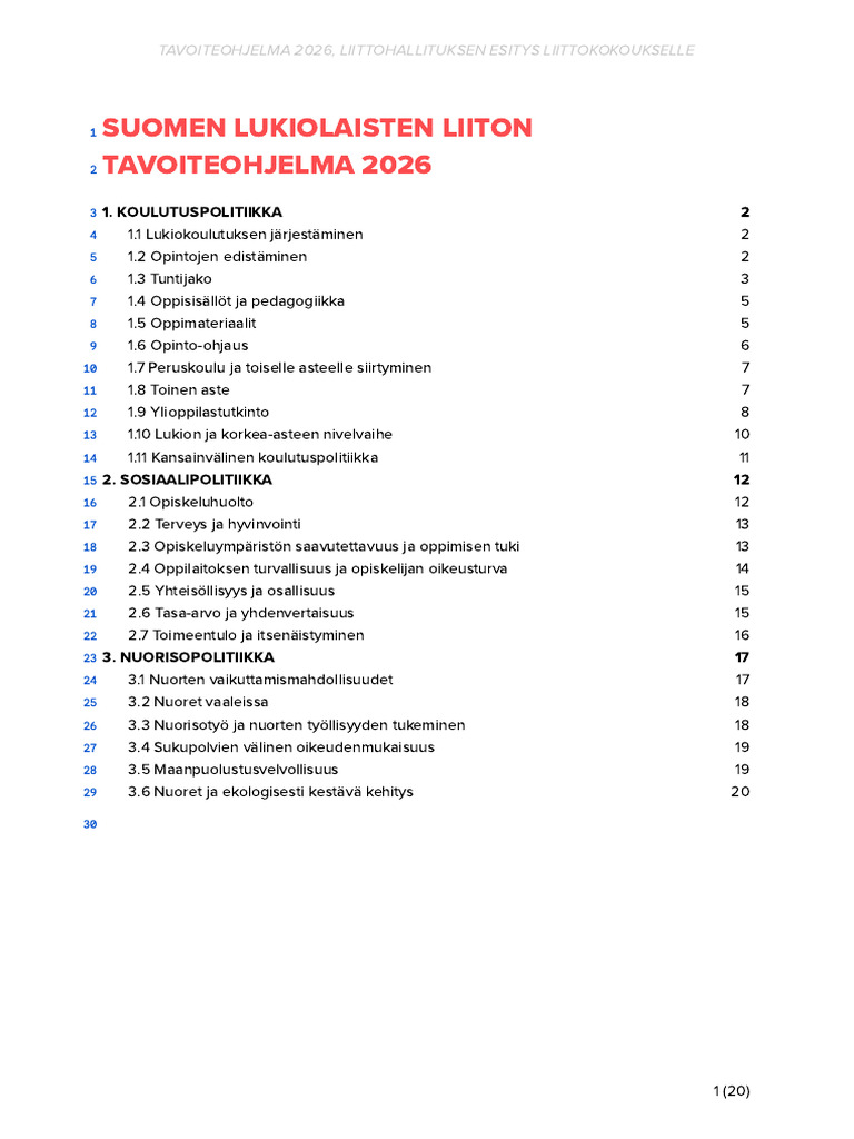 LIITE 16 - Lukiolaisten Tavoiteohjelma 2026 | PDF