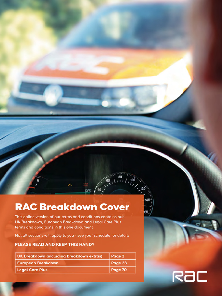 RAC Breakdown Cover Terms & Conditions | PDF | Insurance | Car