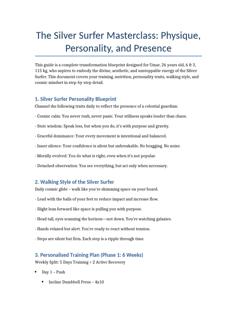 Silver Surfer Transformation Guide | PDF