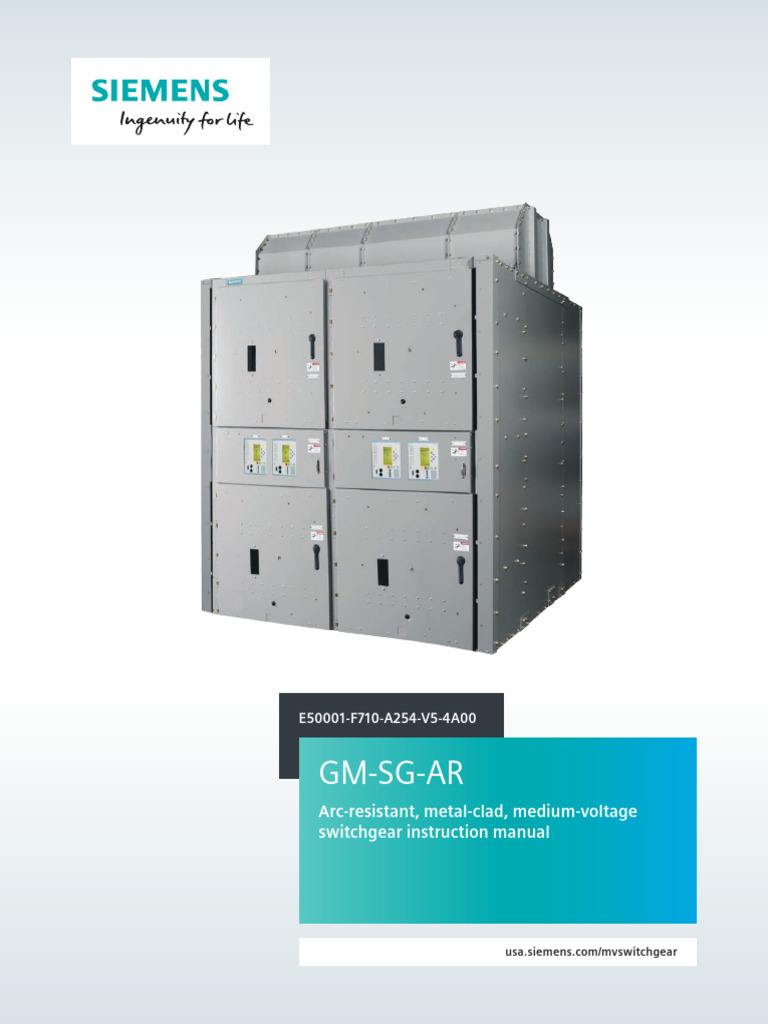 GM-SG-AR Medium-Voltage Switchgear Manual | PDF | Electric Arc ...