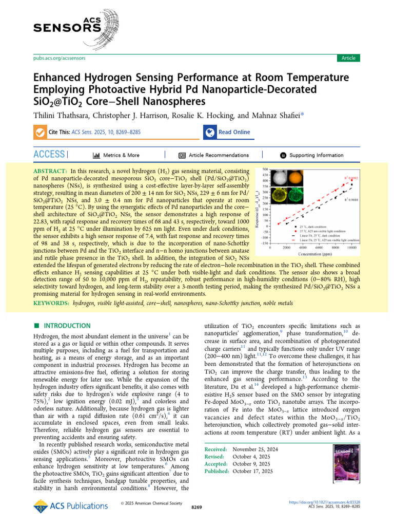 Enhanced Room Temperature Hydrogen Sensor | PDF | Titanium Dioxide ...