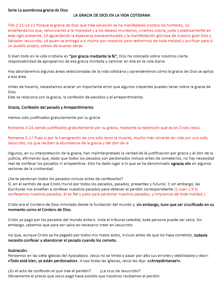 4 La Gracia de Dios en La Vida Cotidiana | PDF | Pecado | Cristo (título)