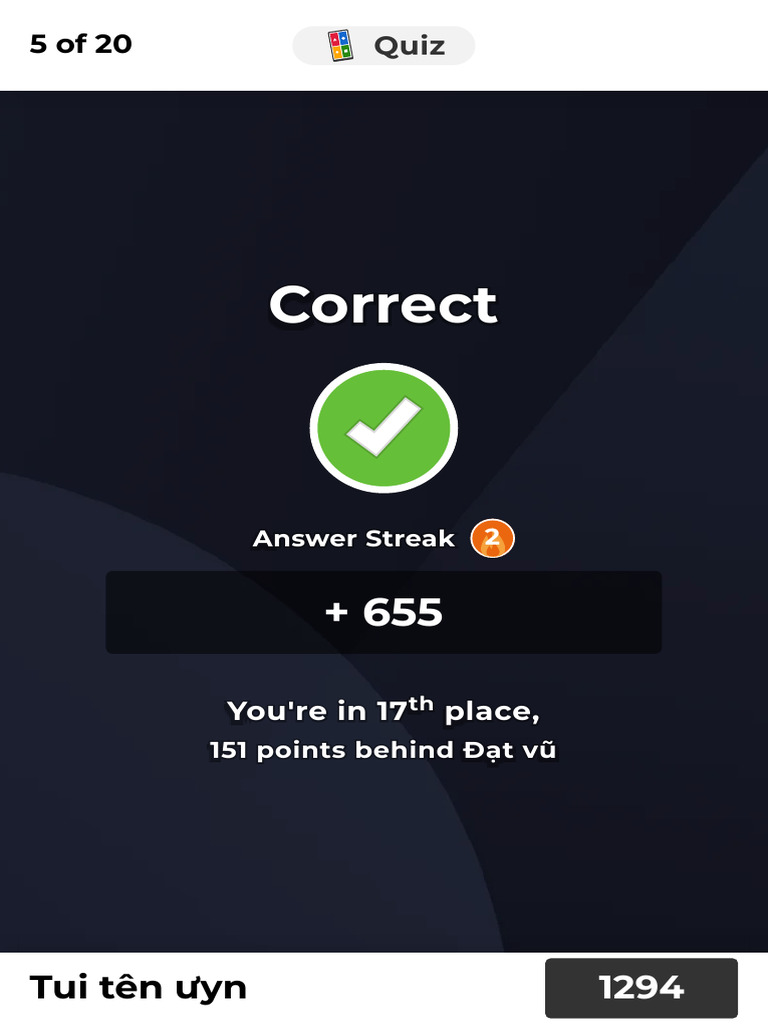 Quiz Results and Rankings Update | PDF