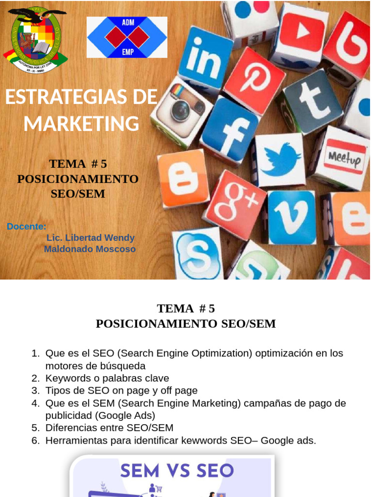 Estrategias SEO y SEM para Marketing | PDF | Marketing de motores de ...