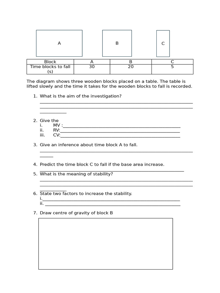 Wooden Block Fall Investigation Analysis | PDF