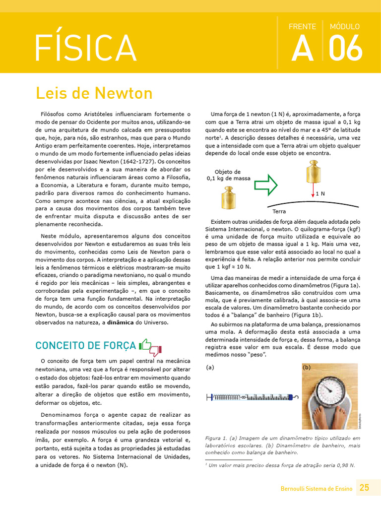 Leis de Newton e o Conceito de Força | PDF | Força | Leis do Movimento ...