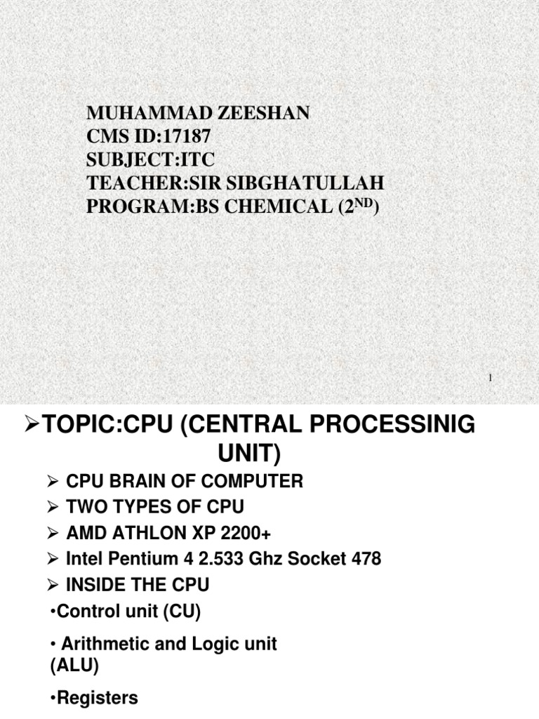 CPU Architecture Overview | PDF