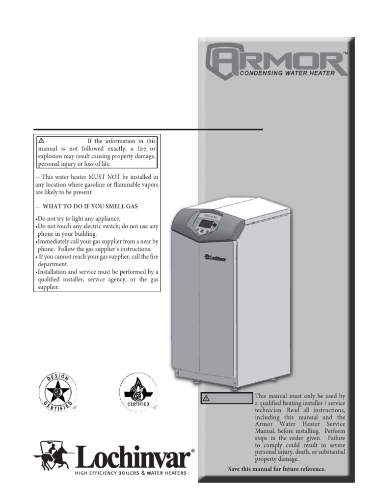 Armor Installation Manual -Rev AF | PDF | Water Heating | Valve
