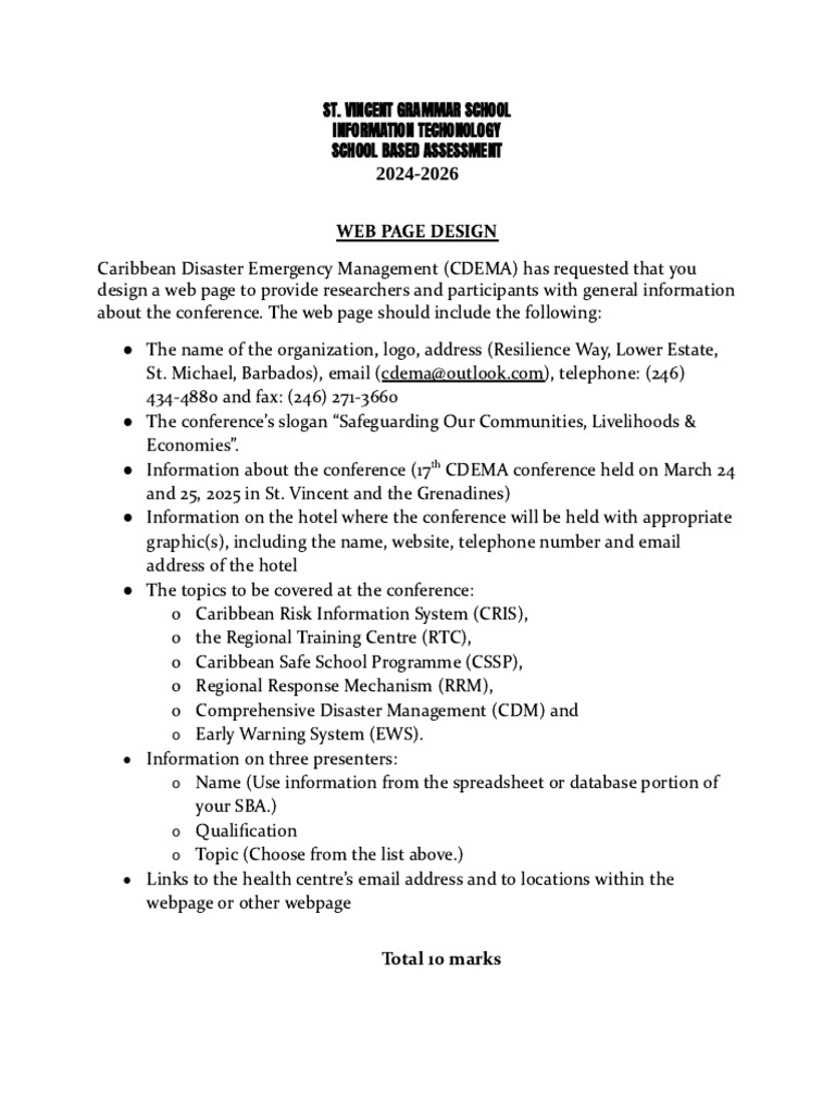CDEMA Conference Web Page Design Guide | PDF