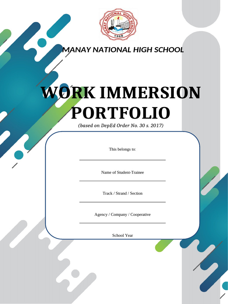 Manay NHS Work Immersion Portfolio | PDF | Job Interview | Teachers