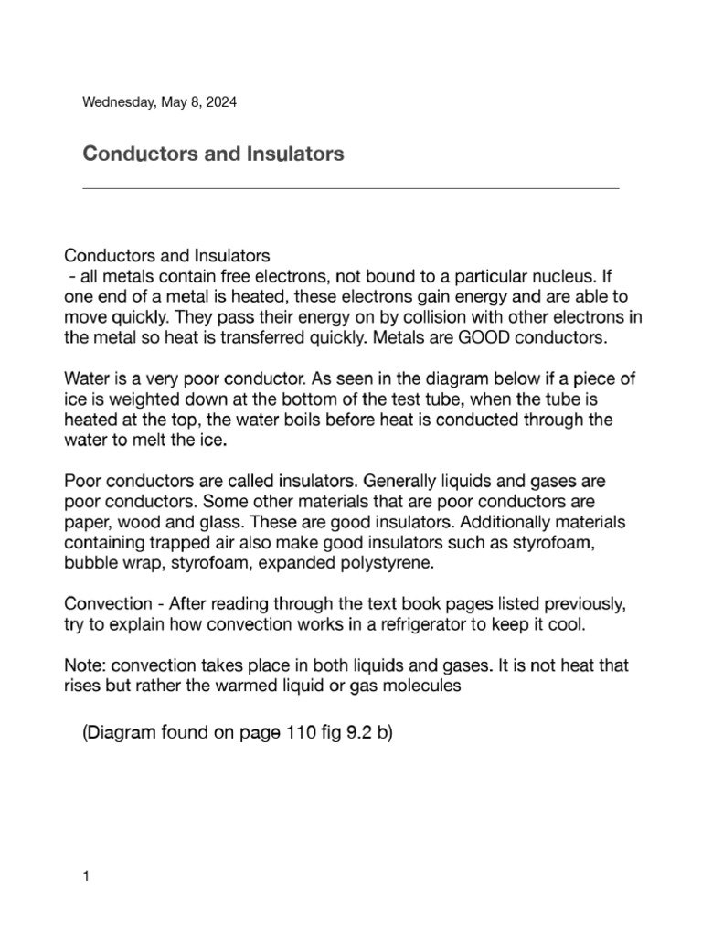 Conductors and Insulators | PDF
