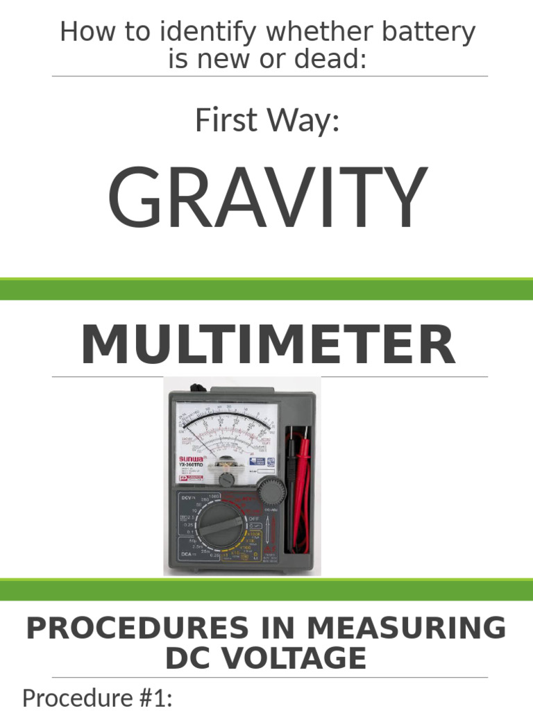 Identify New vs Dead Battery Using Multimeter | PDF