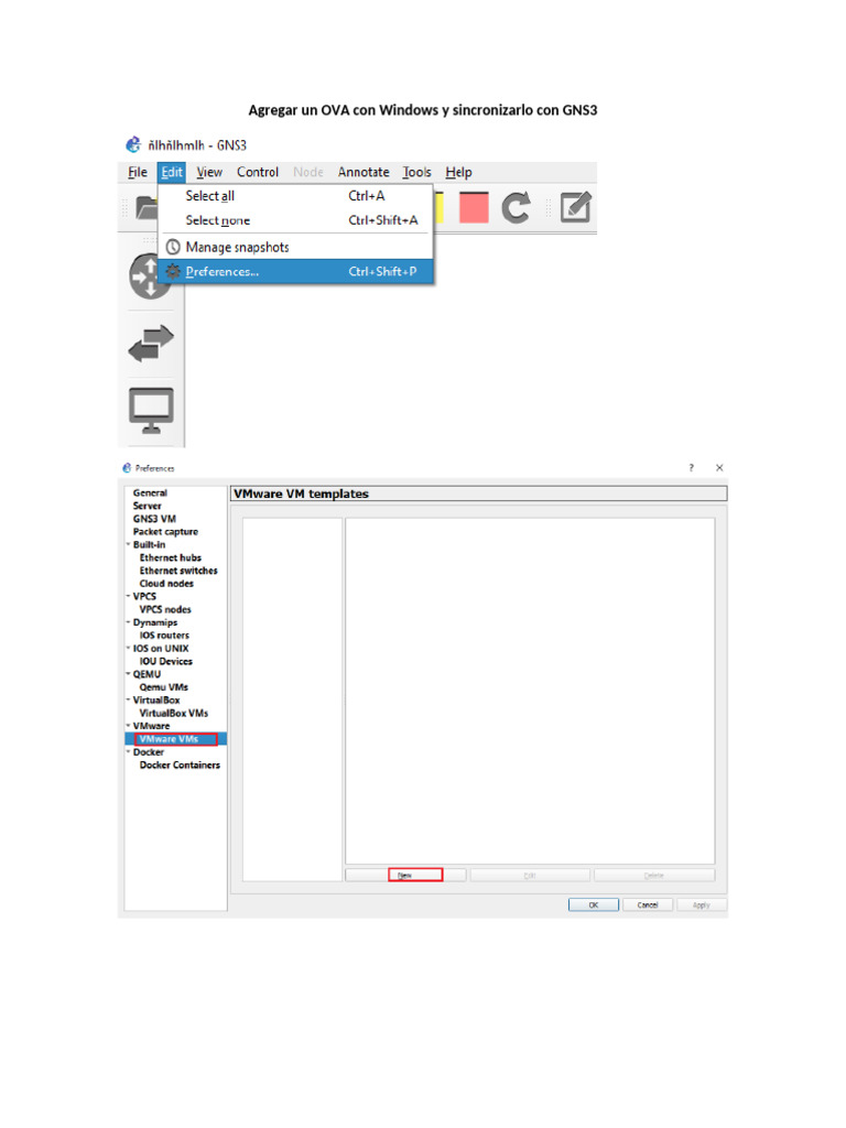 Agregar Un OVA Con Windows y Sincronizarlo Con GNS3 - Actualizado | PDF