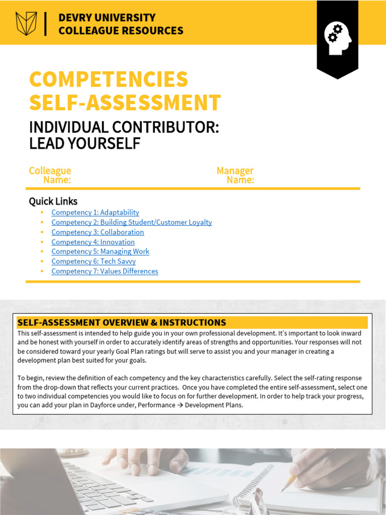 DeVry University Competency Self-Assessment | PDF | Procedural ...