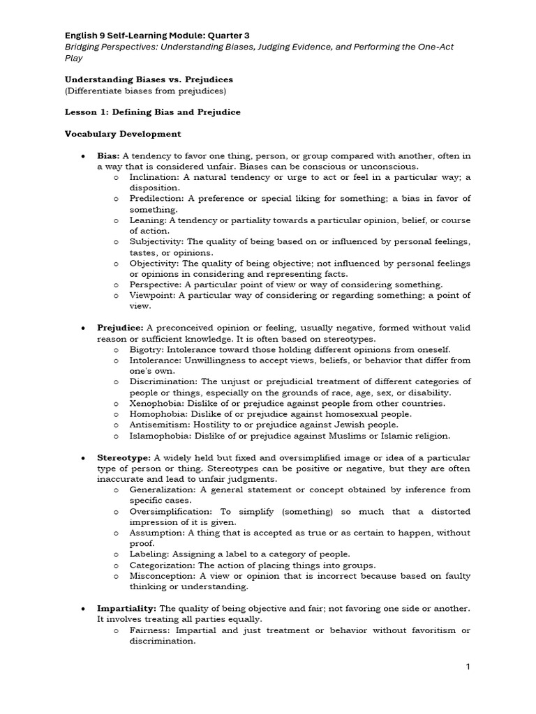 Understanding Biases in Education | PDF | Verb | Bias