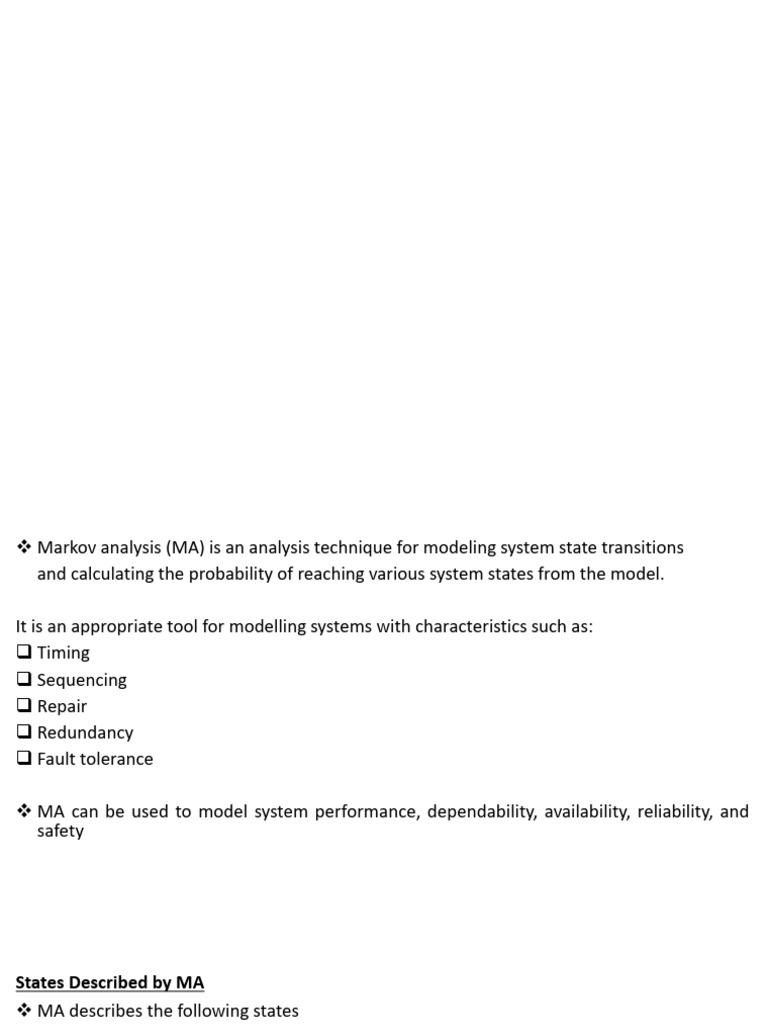 Markov Analysis for System Reliability | PDF | System | Reliability ...