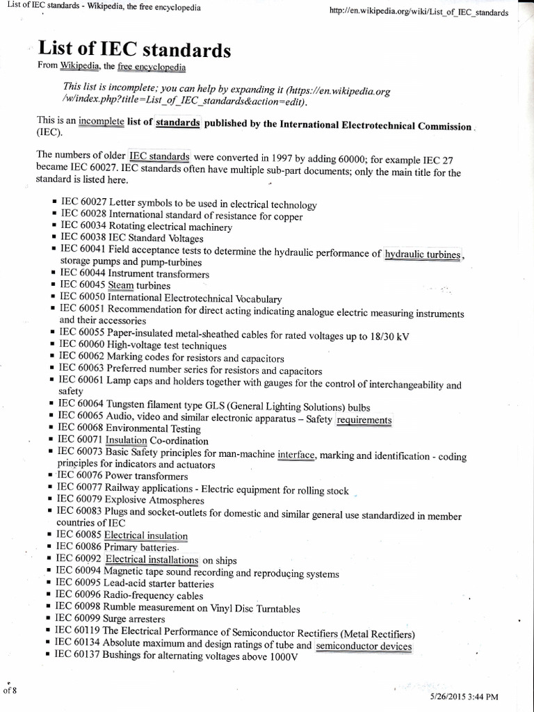 Comprehensive List of IEC Standards | PDF | Photovoltaics | Insulator ...