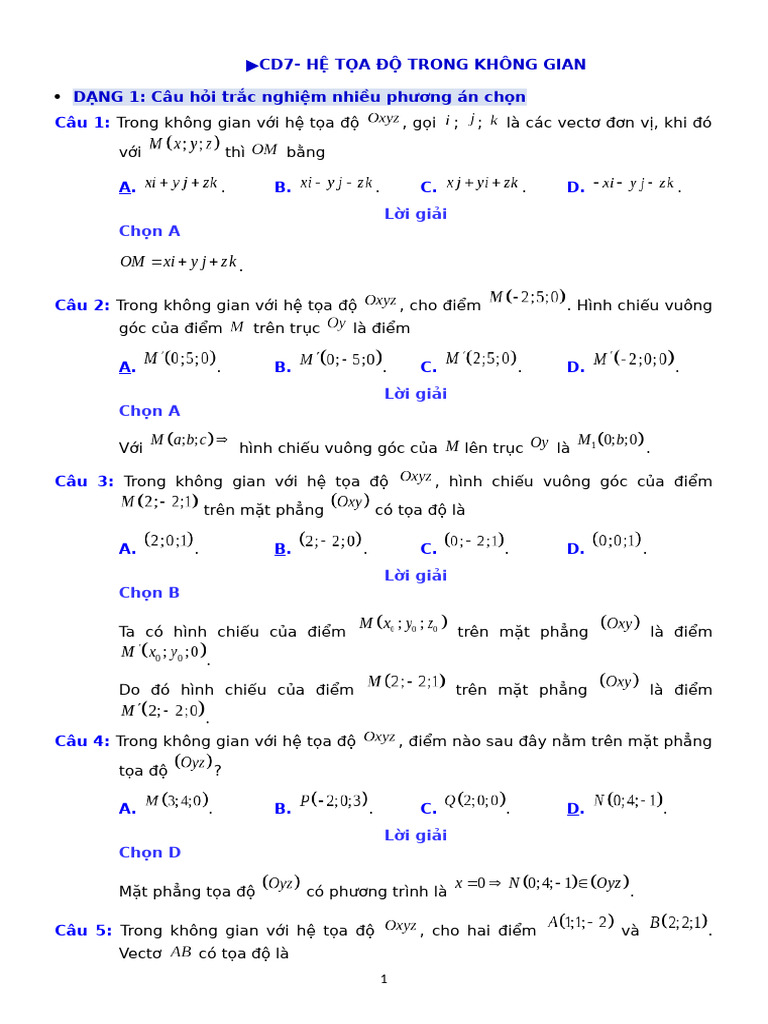 Cd7 - He Toa Do Khong Gian-Full Ghep | PDF