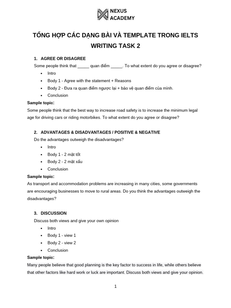 IELTS Writing Task 2 T NG H P | PDF
