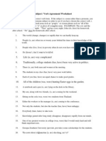 Subject / Verb Agreement Worksheet