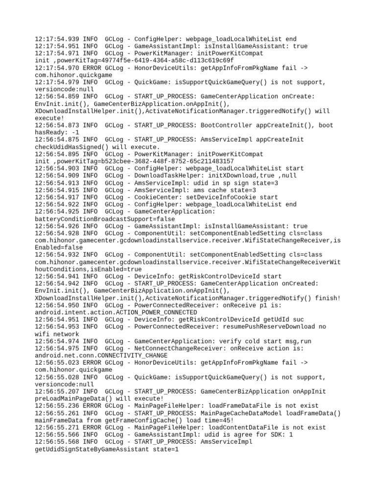 Game Center Application Startup Logs | PDF | Cyberspace | World Wide ...
