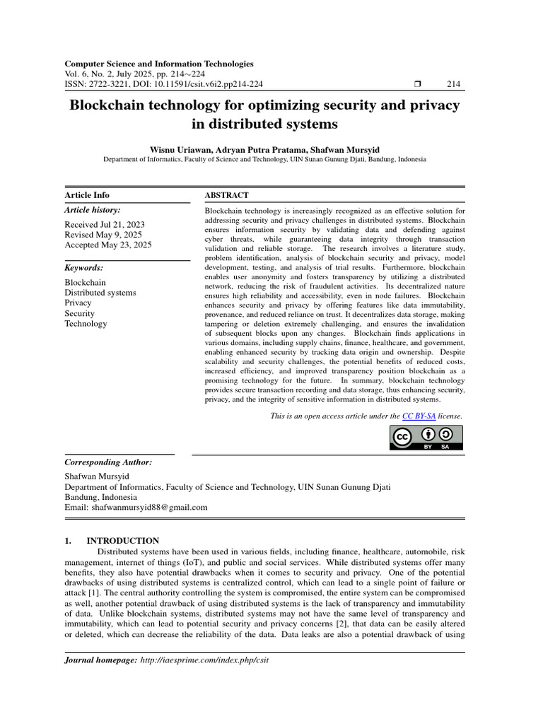 Blockchain Technology For Optimizing Security and Privacy in ...