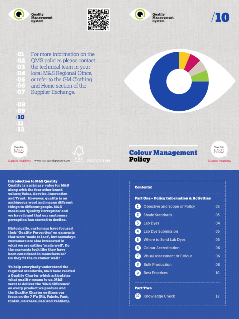 M&S Colour Management Policy Guide | PDF | Color | Textiles