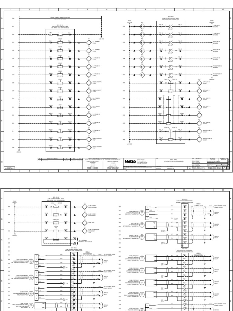 Ball Mill Schematic Wiring Diagram | PDF | Metalworking | Industrial ...