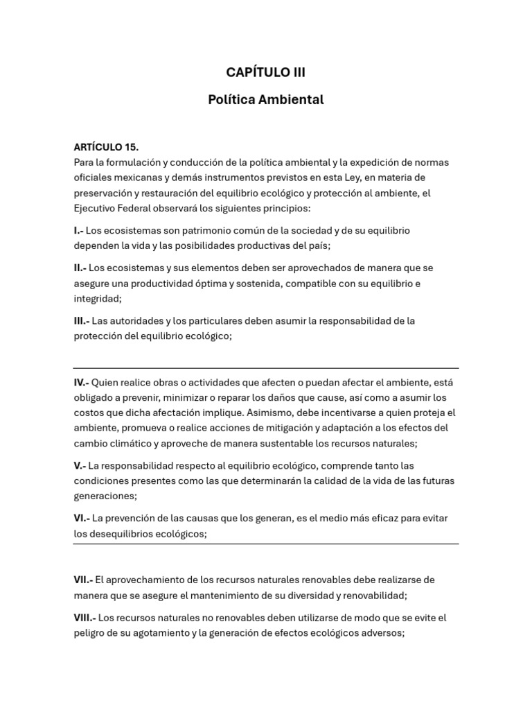 Principios de Política Ambiental en México | PDF | Sustentabilidad ...