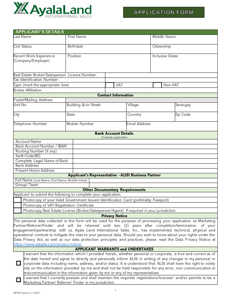 MP%20Application%20Form | PDF | Privacy