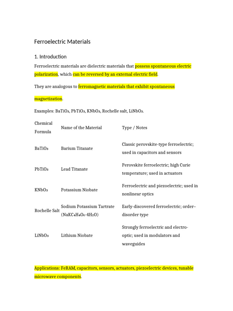 Understanding Ferroelectric Materials | PDF | Ferroelectricity | Dielectric