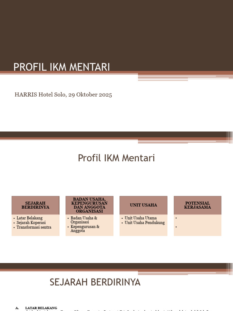 Profil Koperasi Mentari: IKM Mebel Surakarta | PDF