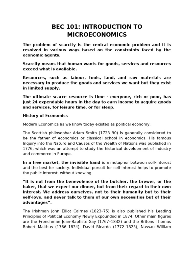 Introduction to Microeconomics Concepts | PDF | Economics | Macroeconomics
