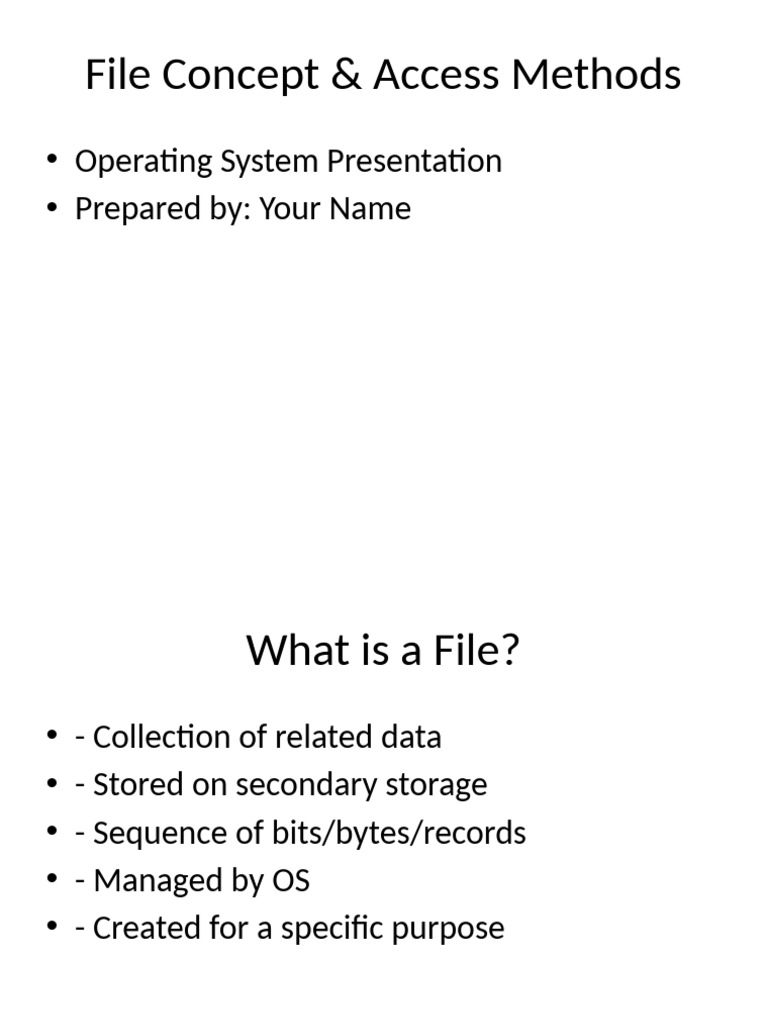 File Concepts and Access Methods Guide | PDF