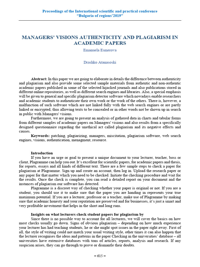Authenticity vs. Plagiarism in Academia | PDF | Plagiarism | Academic ...