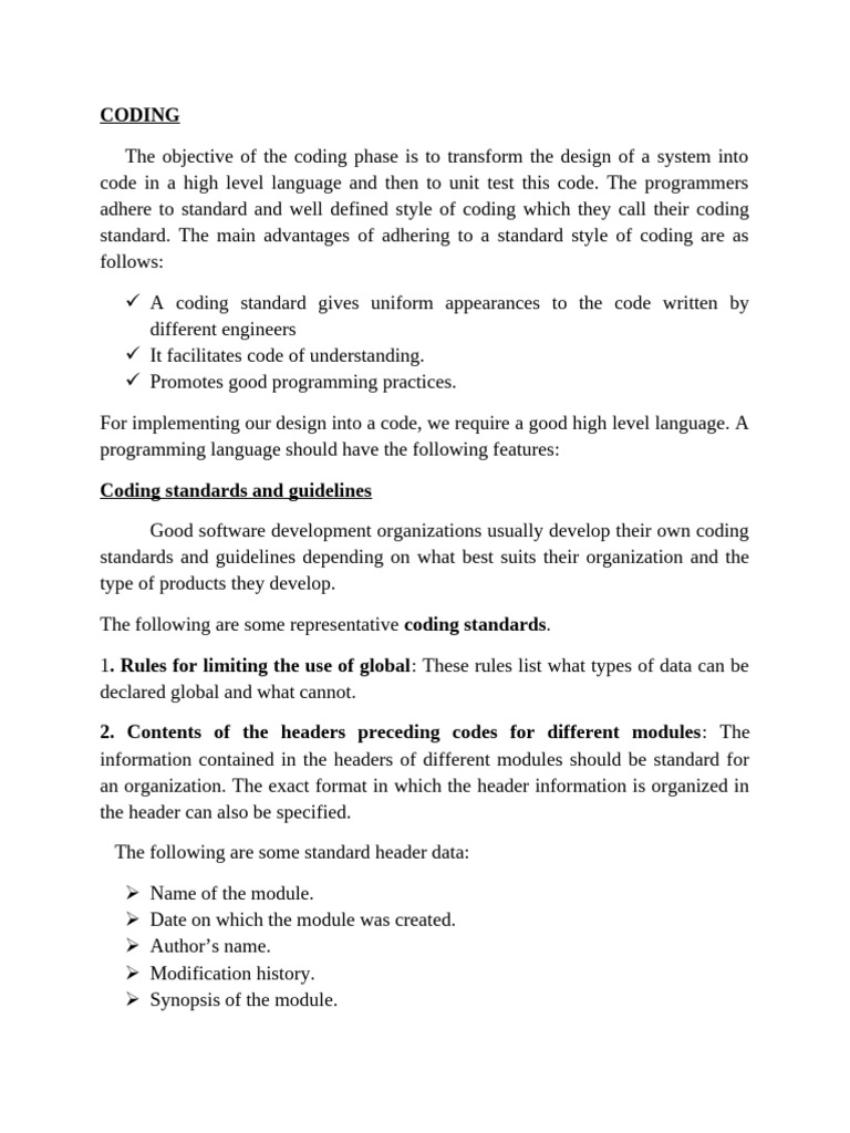 Coding Standards and Guidelines Explained | PDF | Variable (Computer ...