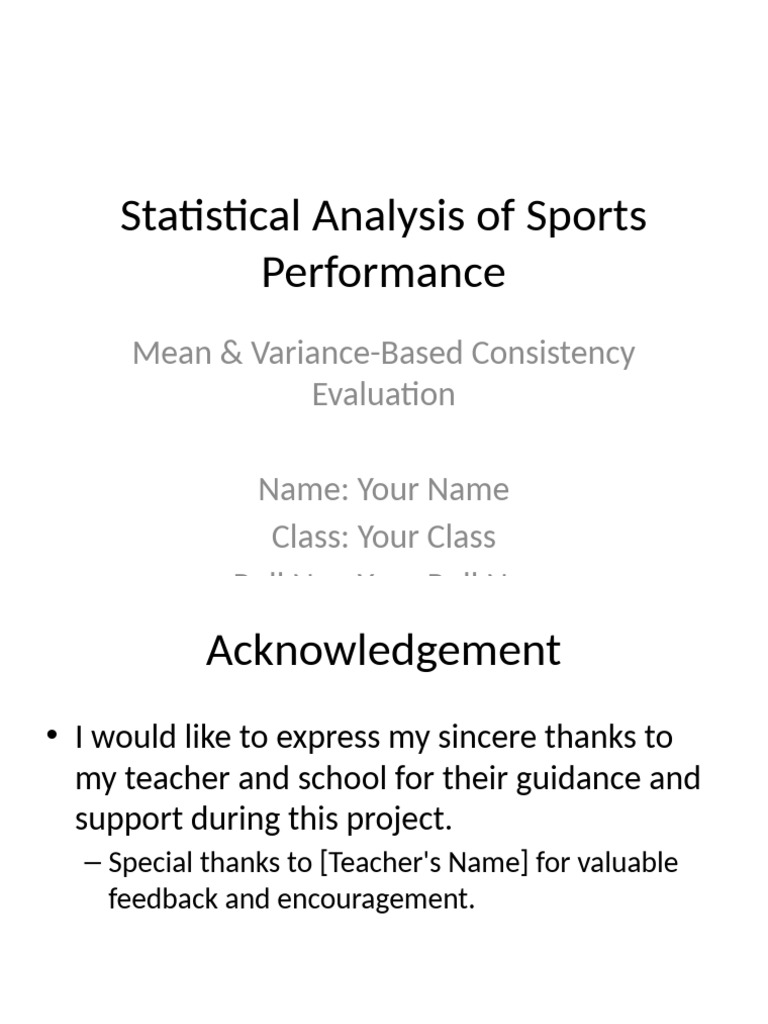 Sports Performance Statistical Analysis | PDF | Coefficient Of ...