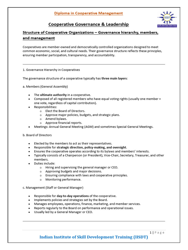 2..cooperative Governance Leadership | PDF | Governance | Cooperative