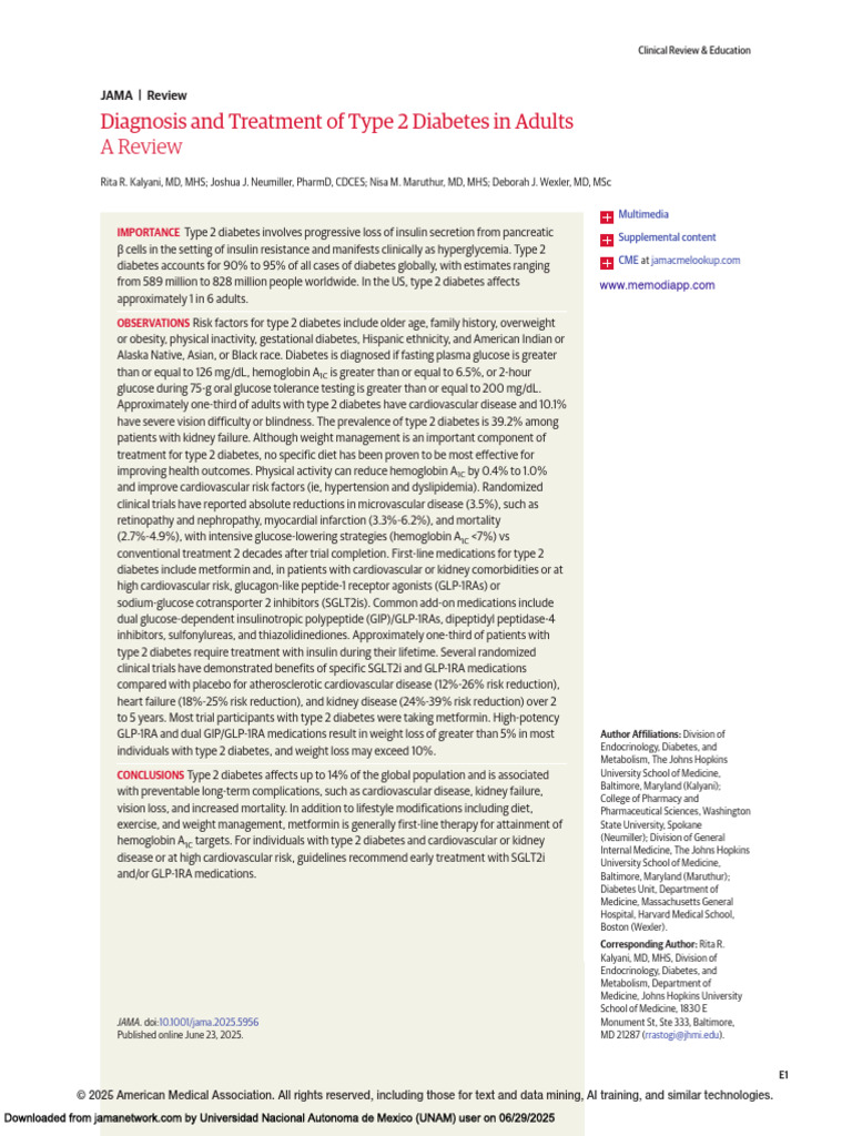 Type 2 Diabetes: Diagnosis & Treatment Guide | PDF | Diabetes ...
