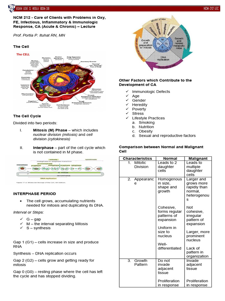 Cancer Nursing and Cell Biology Overview | PDF | Cancer | Biopsy
