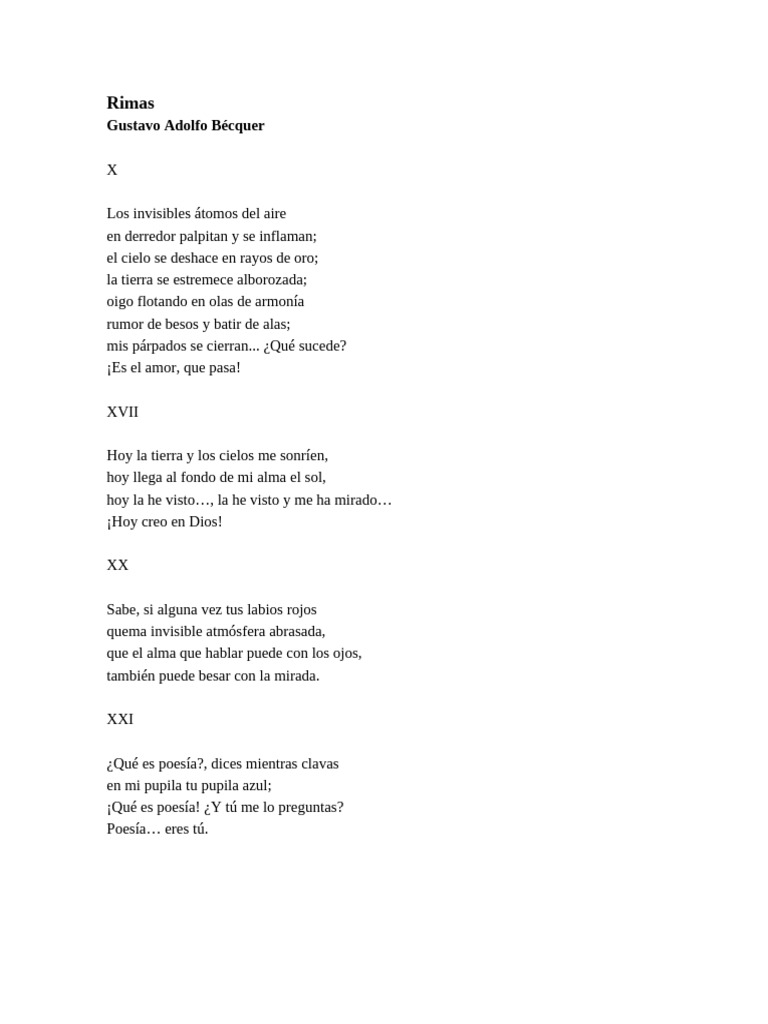 BÉCQUER - Rimas | PDF
