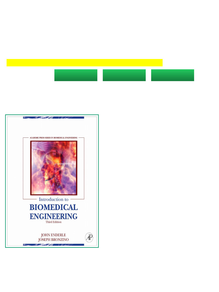 Introduction to Biomedical Engineering 3rd Edition Enderle John D ...