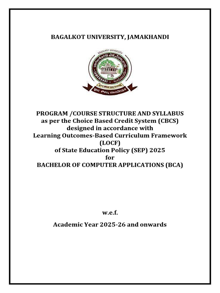 BCA Program Structure and Syllabus 2025 | PDF | Databases | Relational ...