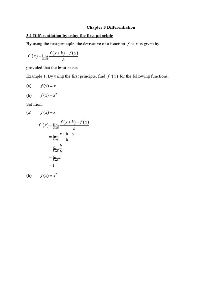 Differentiation Techniques and Rules | PDF | Derivative | Logarithm