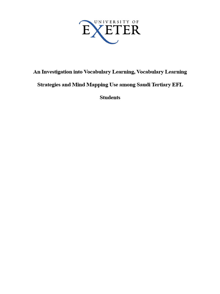 Vocabulary Learning Strategies in Saudi EFL | PDF | Vocabulary | Learning
