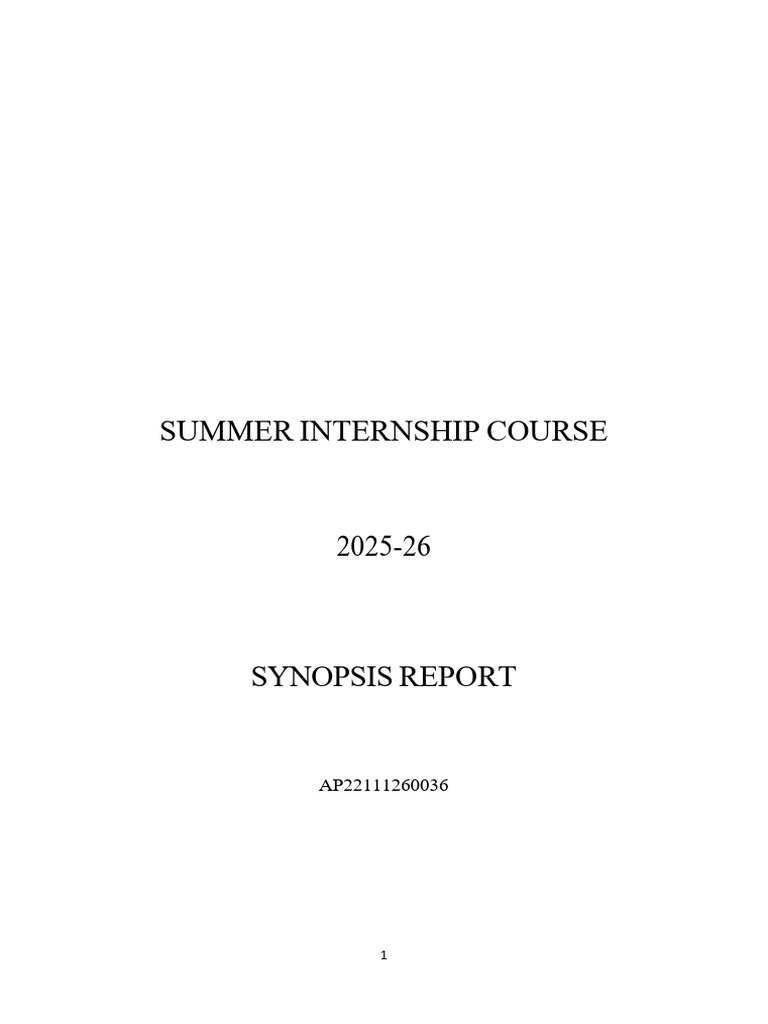 Synopsis Report AP22111260036 | PDF | Machine Learning | Applied ...