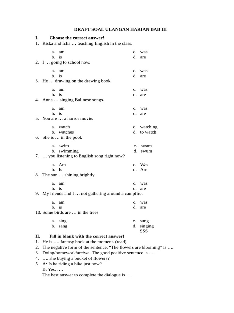 Daily Test Draft for English Grammar | PDF